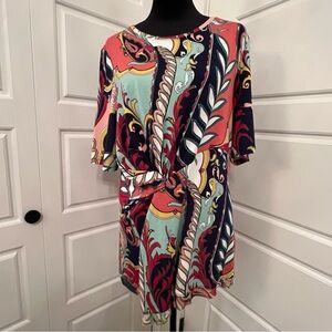 Chico's Colorful Floral and Swirl Design Top